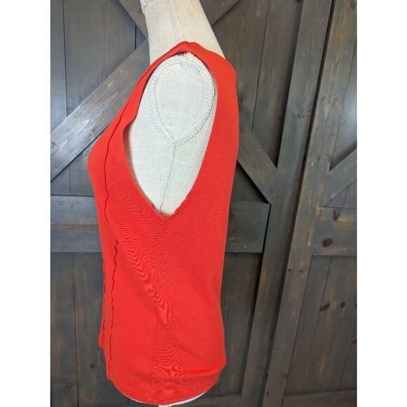 Zara Tank top Women's Small Red Sleeveless 100% Cotton - Picture 2 of 6